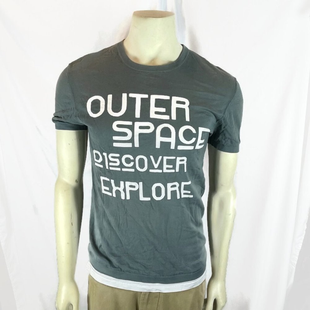 CABBEEN Outerspace Discover Explorer mens T-Shirt Green Large (52)